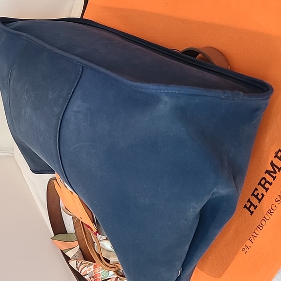 HERMES VINTAGE 2010 KABAK ELAN PM 2 WAY HAND/SHOULDER/TOTE BAG CANVAS/LEATHER - Picture 16 of 17